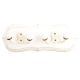 White Cream Double Loop Ceramic Iron Wooden Hooks